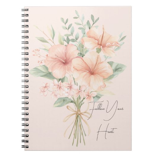 Tropical Peach Hibiscus Flowers Notizblock (Vorderseite)