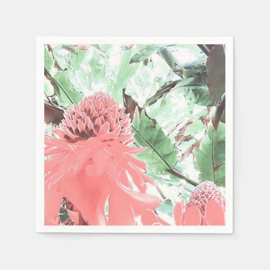 Tropical Peach Wedding Paper Napkin Serviette (Vorderseite)