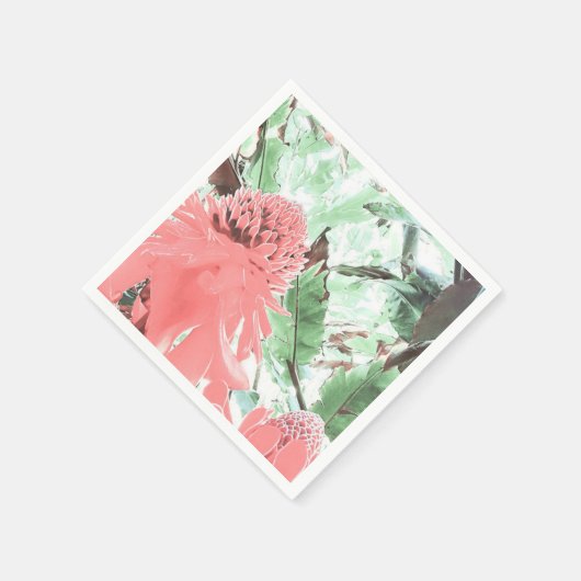 Tropical Peach Wedding Paper Napkin Serviette (Ecke)