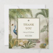 Tropical Peacock Palm Custom Wedding Vielen Dank (Vorderseite)