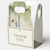 Tropical Peacock Palm Ivory Gold Große Hochzeit Geschenkschachtel (Offen)