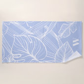 Tropical Periwinkle Modern Monogram Strandtuch (Vorderseite)