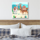 Tropical Peru Llamas Illustration | LEINWAND (Insitu (Schlafzimmer))