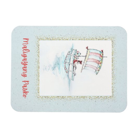 Tropical Philippine Christmas Vinta Magnet (Horizontal)