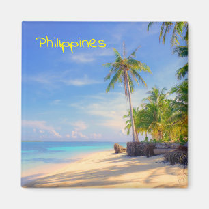 Tropical Philippines Island Beach Palm Paradis Magnet