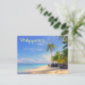 Tropical Philippines Island Beach Palm Paradise Postkarte (Stehend Vorderseite)