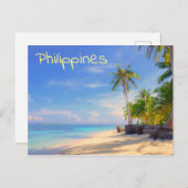 Tropical Philippines Island Beach Palm Paradise Postkarte (Vorne/Hinten)