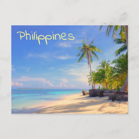 Tropical Philippines Island Beach Palm Paradise Postkarte (Vorderseite)