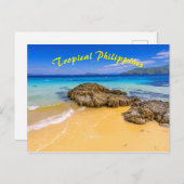Tropical Philippines Sandy Beach Island Postkarte (Vorne/Hinten)