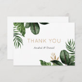 Tropical Philodendron Palm Wedding Dankeschön Card Dankeskarte (Vorne/Hinten)