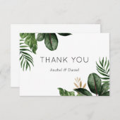 Tropical Philodendron Palm Wedding Dankeschön Card Dankeskarte (Vorne/Hinten)