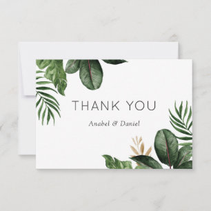 Tropical Philodendron Palm Wedding Dankeschön Card Dankeskarte