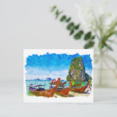 Tropical Phuket Thailand Beach View Postkarte (Stehend Vorderseite)