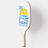 Tropical Pickleball Sun Palm Trees Add Custom Text Schläger (Links)