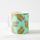 Tropical Piña Colada Muster - Erfrischender Sommer Kaffeetasse (Vorderseite Links)