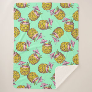 Tropical Piña Colada Muster - Erfrischender Sommer Sherpadecke