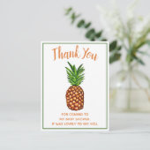 Tropical Pineaple Baby Dusche Vielen Dank Postkarte (Stehend Vorderseite)