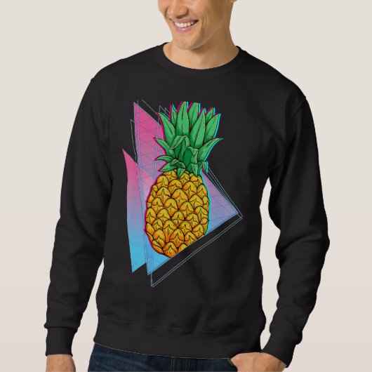 Tropical Pineaple Summer Vibes Synthwave 90er Vapo Sweatshirt (Vorderseite)