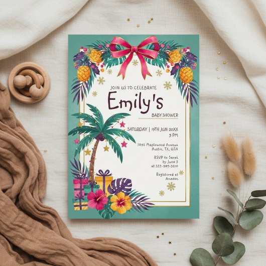 Tropical Pineapple Baby Shower Invitation Einladung