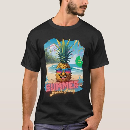 Tropical Pineapple – Beach Party T-Shirt (Vorderseite)