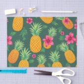 Tropical Pineapple Hibiscus Pattern Seidenpapier (Handwerk)