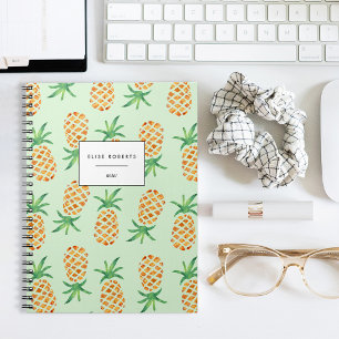Tropical Pineapple Pattern Green Notizblock