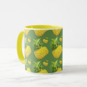 Tropical Pineapple Pattern: Summer Fruit Art Tasse (Vorderseite Links)