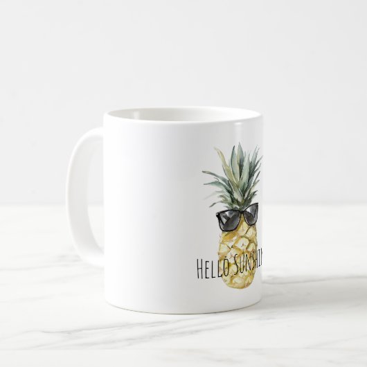 Tropical Pineapple Sunglasses Sunshine Kaffeetasse (Vorderseite Links)