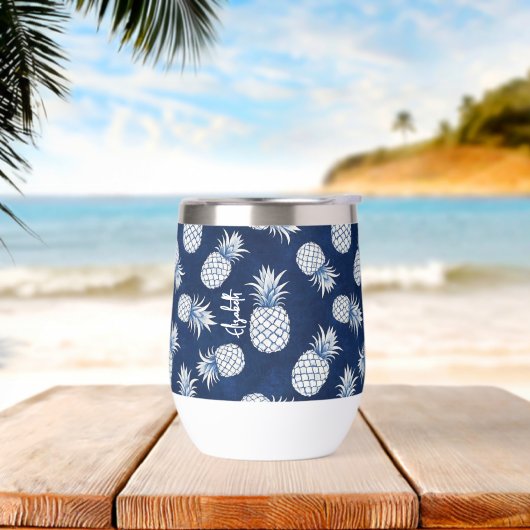 Tropical Pineapple with Name – Watercolor Style (Strand)