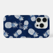 Tropical Pineapple with Name – Watercolor Style iPhone Hülle (Rückseite (Horizontal))