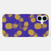 Tropical Pineapple with Name – Watercolor Style iPhone Hülle (Rückseite (Horizontal))