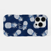 Tropical Pineapple with Name – Watercolor Style iPhone Hülle (Rückseite (Horizontal))