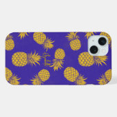 Tropical Pineapple with Name – Watercolor Style iPhone Hülle (Rückseite (Horizontal))