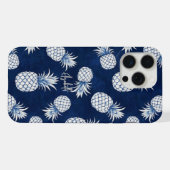Tropical Pineapple with Name – Watercolor Style iPhone Hülle (Rückseite (Horizontal))
