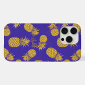 Tropical Pineapple with Name – Watercolor Style iPhone Hülle (Rückseite (Horizontal))