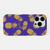 Tropical Pineapple with Name – Watercolor Style iPhone Hülle (Rückseite (Horizontal))