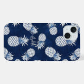 Tropical Pineapple with Name – Watercolor Style iPhone Hülle (Rückseite (Horizontal))