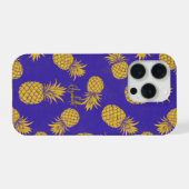 Tropical Pineapple with Name – Watercolor Style iPhone Hülle (Rückseite (Horizontal))