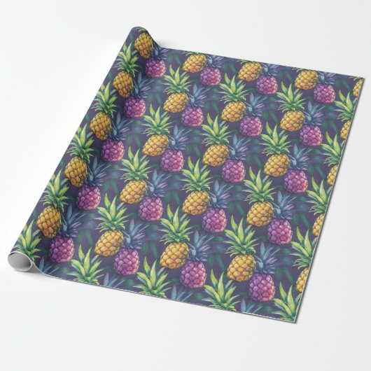 Tropical Pineapple Wrapping Paper Geschenkpapier (Ungerollt)