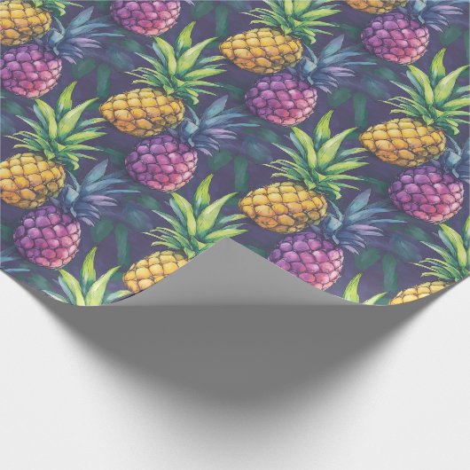 Tropical Pineapple Wrapping Paper Geschenkpapier (Ecke)