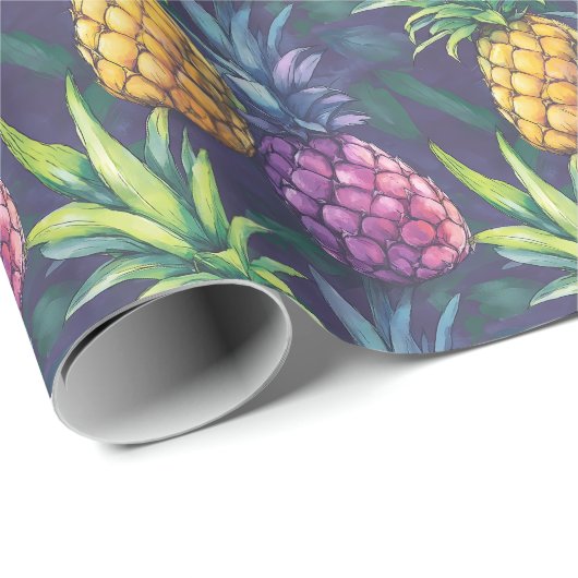 Tropical Pineapple Wrapping Paper Geschenkpapier (Rolleneckpunkt)