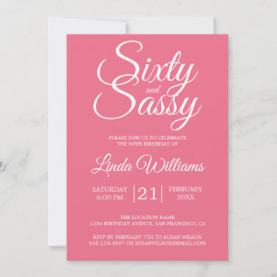 Tropical Pink 60 und Sassy 60. Geburtstagsparty Einladung