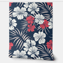 Tropical Pink and Navy Floral Tapete