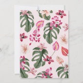 Tropical Pink Baby Dusche Einladung (Rückseite)