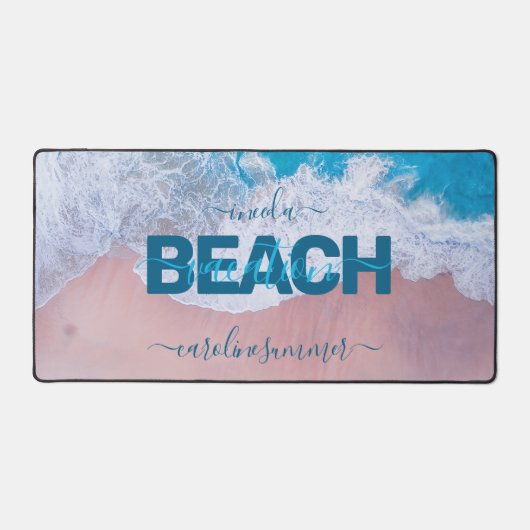 Tropical Pink Beach Bermuda Urlaub Schreibtischunterlage (Vorderseite)