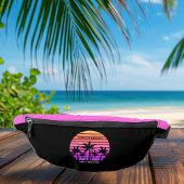 Tropical Pink Black Palm Trees Custom Girls Bauchtasche