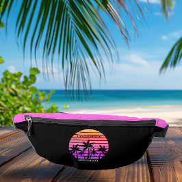 Tropical Pink Black Palm Trees Custom Girls Bauchtasche