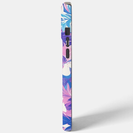🌺 Tropical Pink & Blue Floral Pattern - Fresh & V Case-Mate iPhone Hülle (Rückseite / Links)