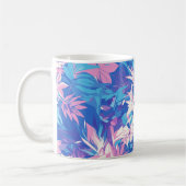 🌺 Tropical Pink & Blue Floral Pattern - Fresh & V Kaffeetasse (Links)