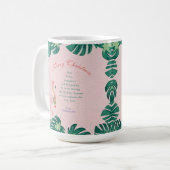 Tropical Pink Christmas Flamingo Weihnachtsmannmüt Kaffeetasse (Vorderseite Links)
